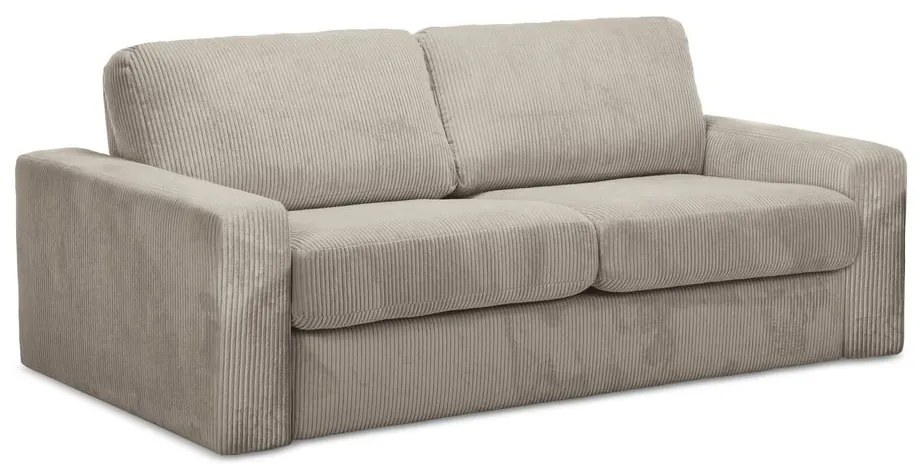 Világosbarna kordbársony kinyitható kanapé 195 cm Nona – Makamii