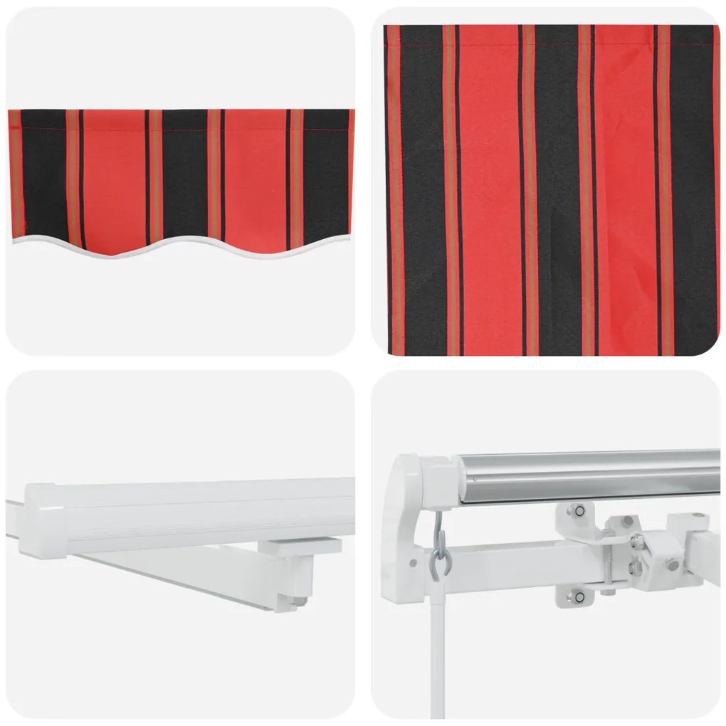 Manuális Behúzható Napernyő LED-del Narancs és Barna 300x250 cm