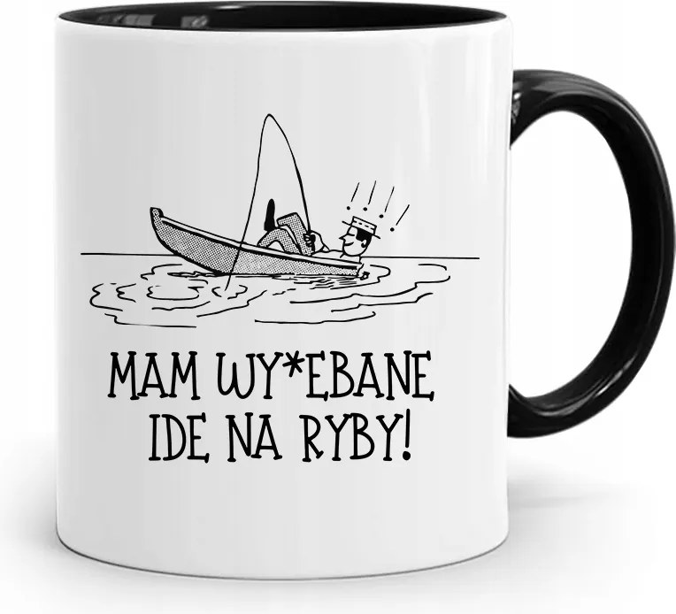 Fekete Bögre Horgászoknak Mam*ebane nyomott mintával