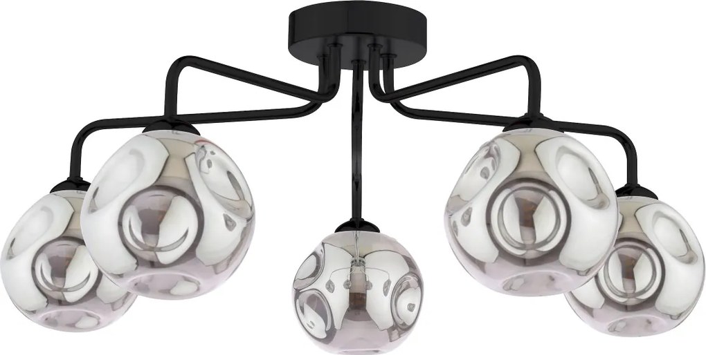 Dar Lighting modern mennyezeti lámpa feya matt fekete füstös darfey0522-28