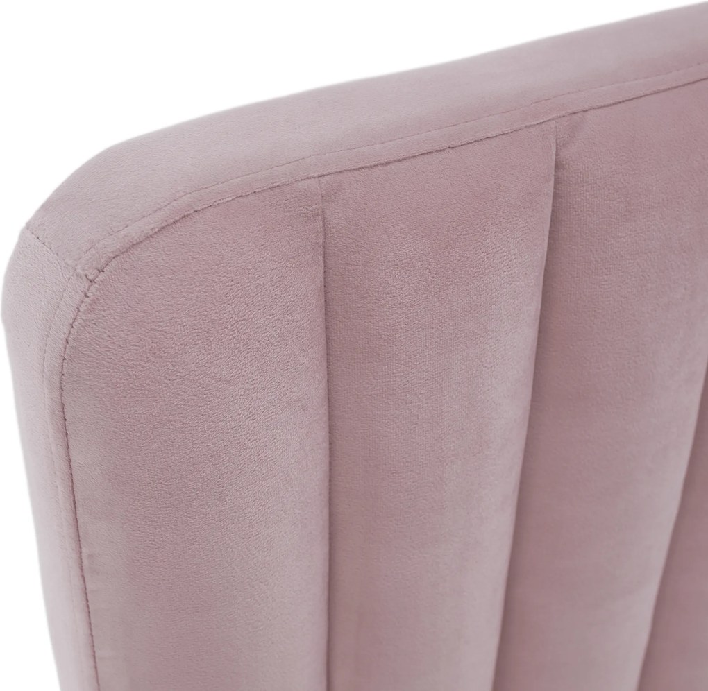 Ágy, rózsaszín/gold arany króm, 180x200, KAISA