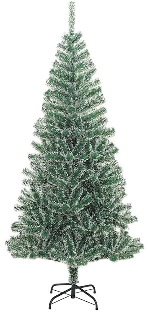 műkarácsonyfa 300 LED-del, gömbszettel és hópehellyel 240 cm