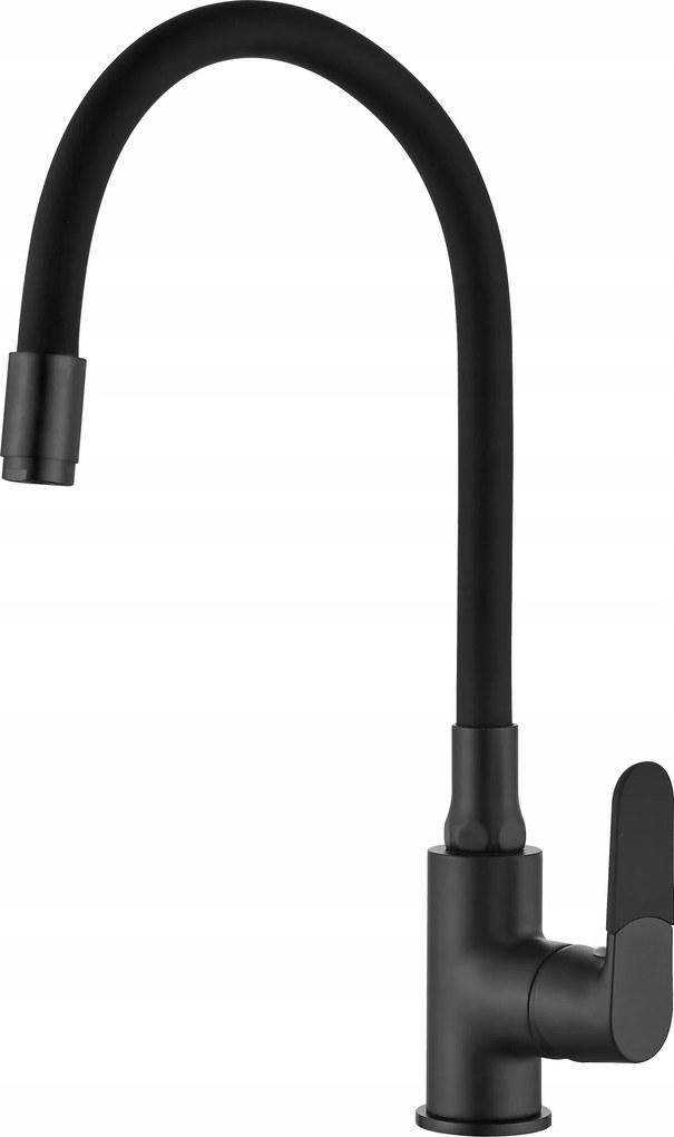 Álló Konyhai Csaptelep Flexibilis Kifolyócsővel Fekete Invena Jóga