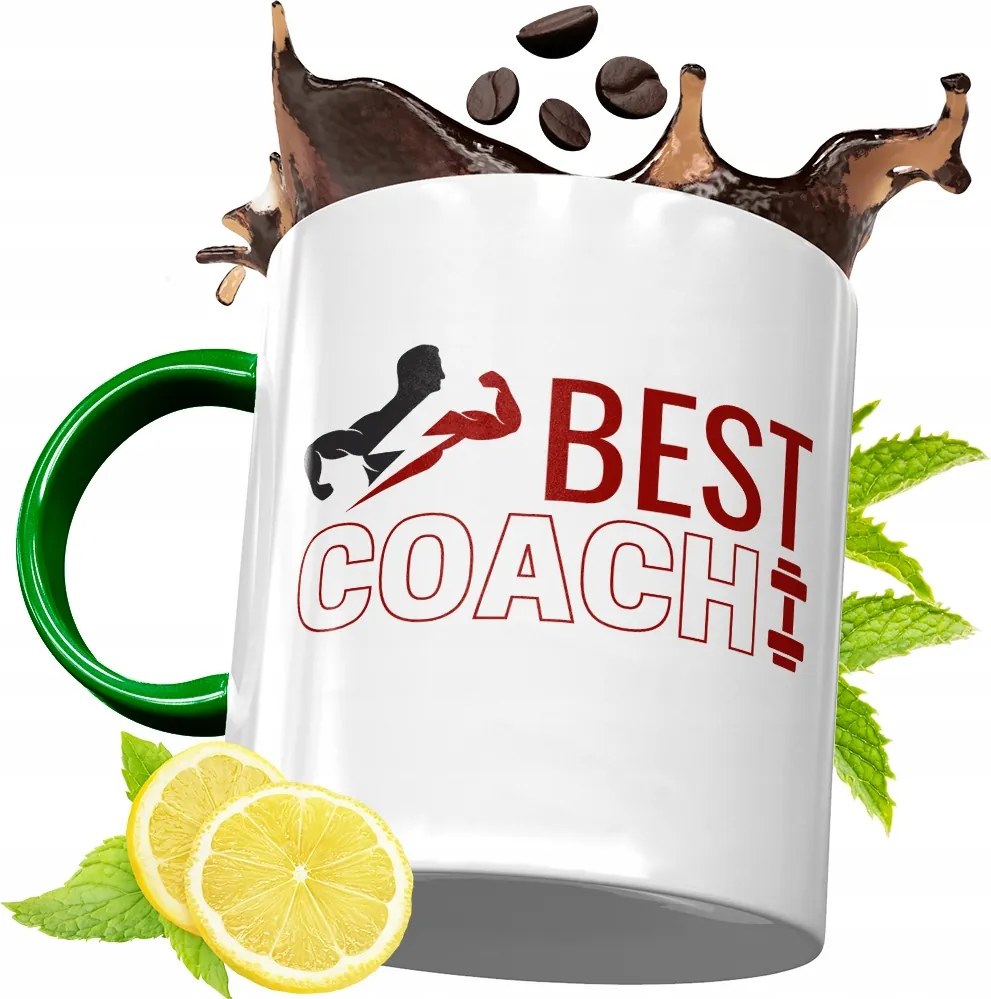 Zöld Bögre Edzőnek Ajándék, fényképes nyomattal