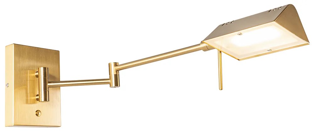 Design fali lámpa sárgarézzel, beépített LED-del, fényerőszabályzóval - Notia