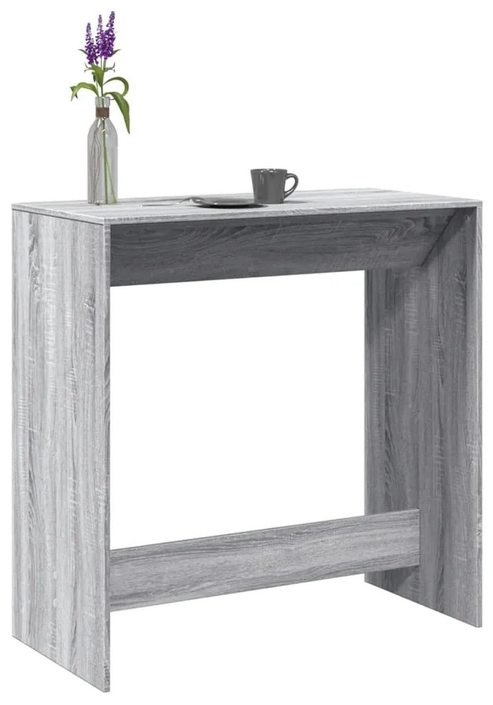 szürke sonoma színű szerelt fa bárasztal 102 x 50 x 103,5 cm