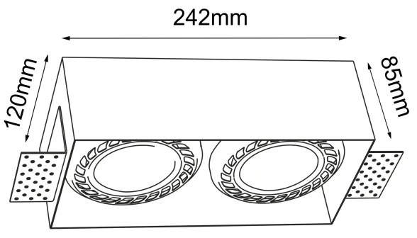 Brosline 3270 - CAGE süllyesztett mennyezeti lámpatest 2xGU10/18W/230V fekete
