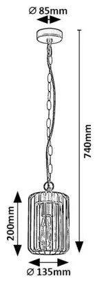 Rabalux 77107 - Kültéri csillár TARPA 1xE27/40W/230V IP44