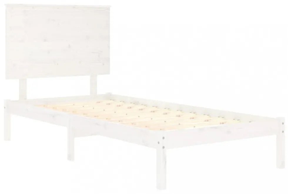 fehér tömör fenyőfa ágy matrac nélkül 100 x 200 cm