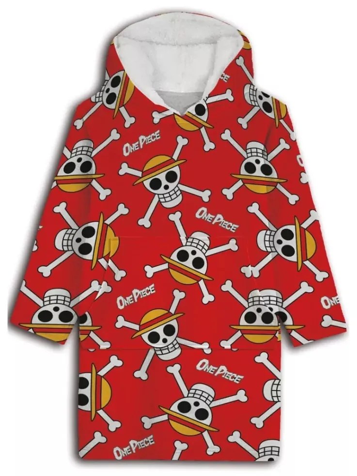 One Piece Red felnőtt belebújós plüss polár takaró, poncsó