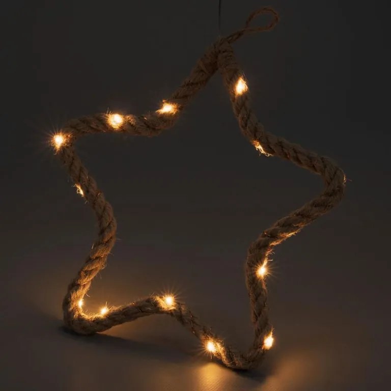 NEXOS Csillag karácsonyi dekoráció 15 LED meleg fehér 2 db