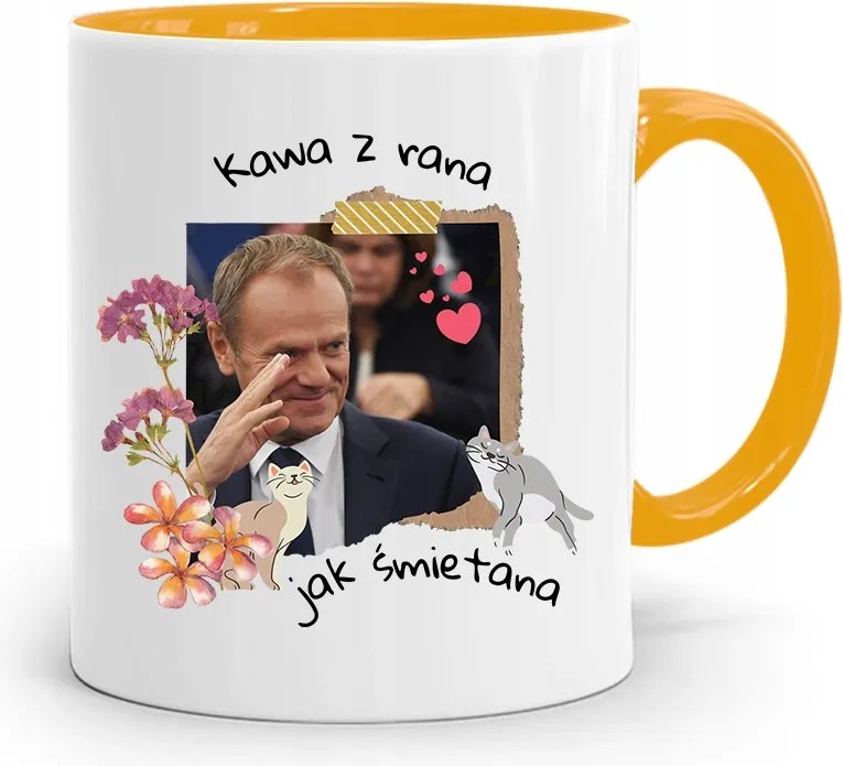 Bögre Sárga Donald Tusk Po Platform Ajándék