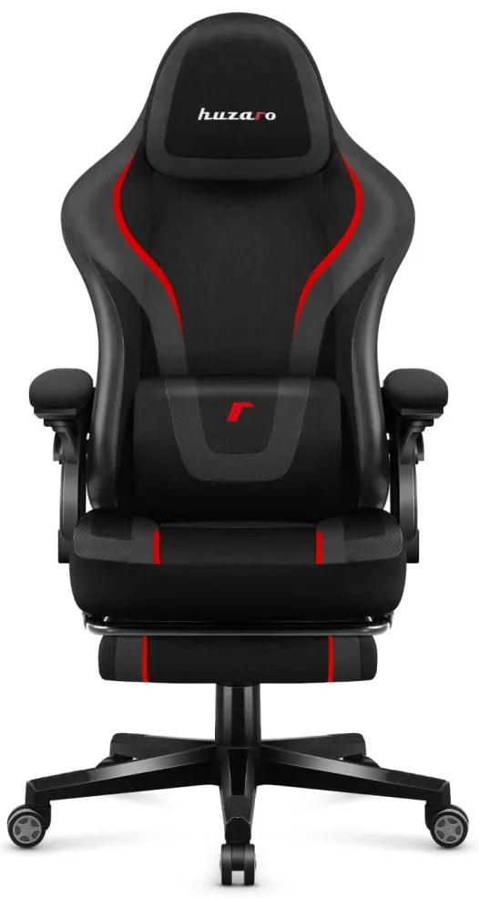 Gamer szék, szövet, lábtortóva, carbon, fekete