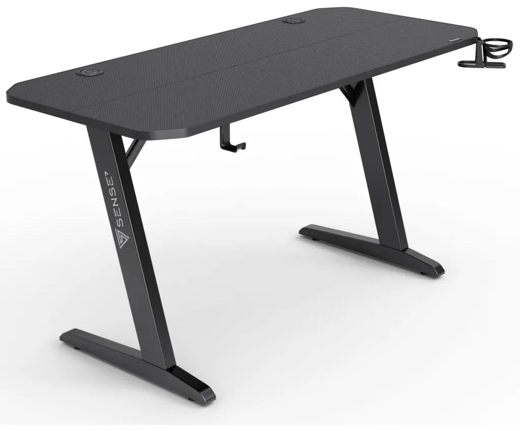 Gamer asztal SENSE7 Nomad Basic, 140×60 cm fekete