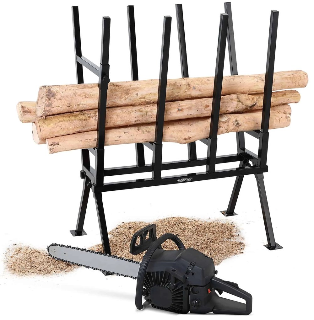 monzana® Fából készült vágóállvány rögzítő konzollal - 77x50x105 cm
