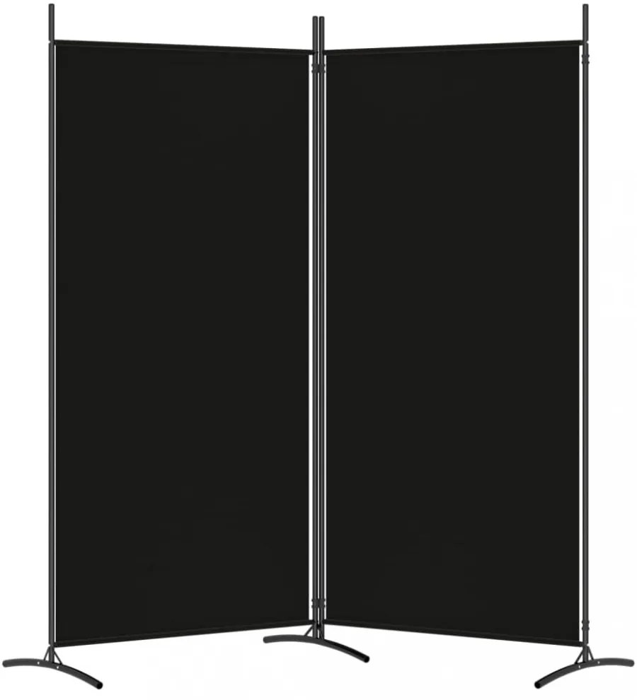 2 paneles fekete szövet térelválasztó 175x180 cm