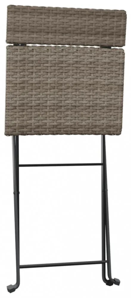 2 db szürke polyrattan összecsukható bisztrószék