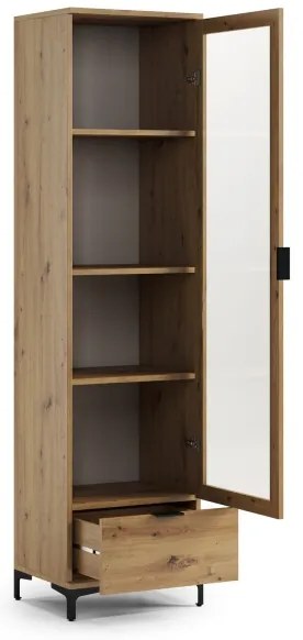 LORA vitrineszekrény artisan tölgyből