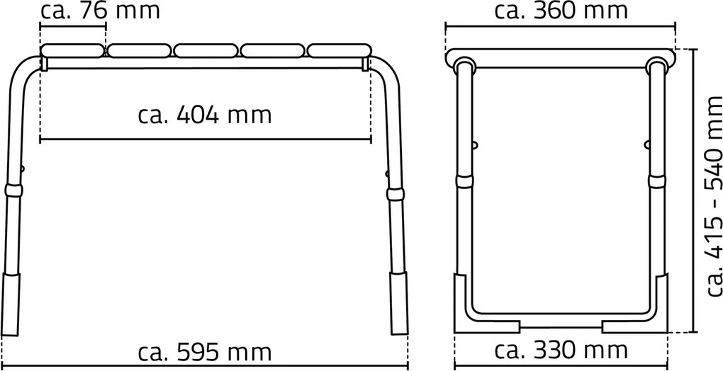 Ridder Ridder, HANDICAP fürdőszobai szék, állítható magasságú, króm/fehér, A172101