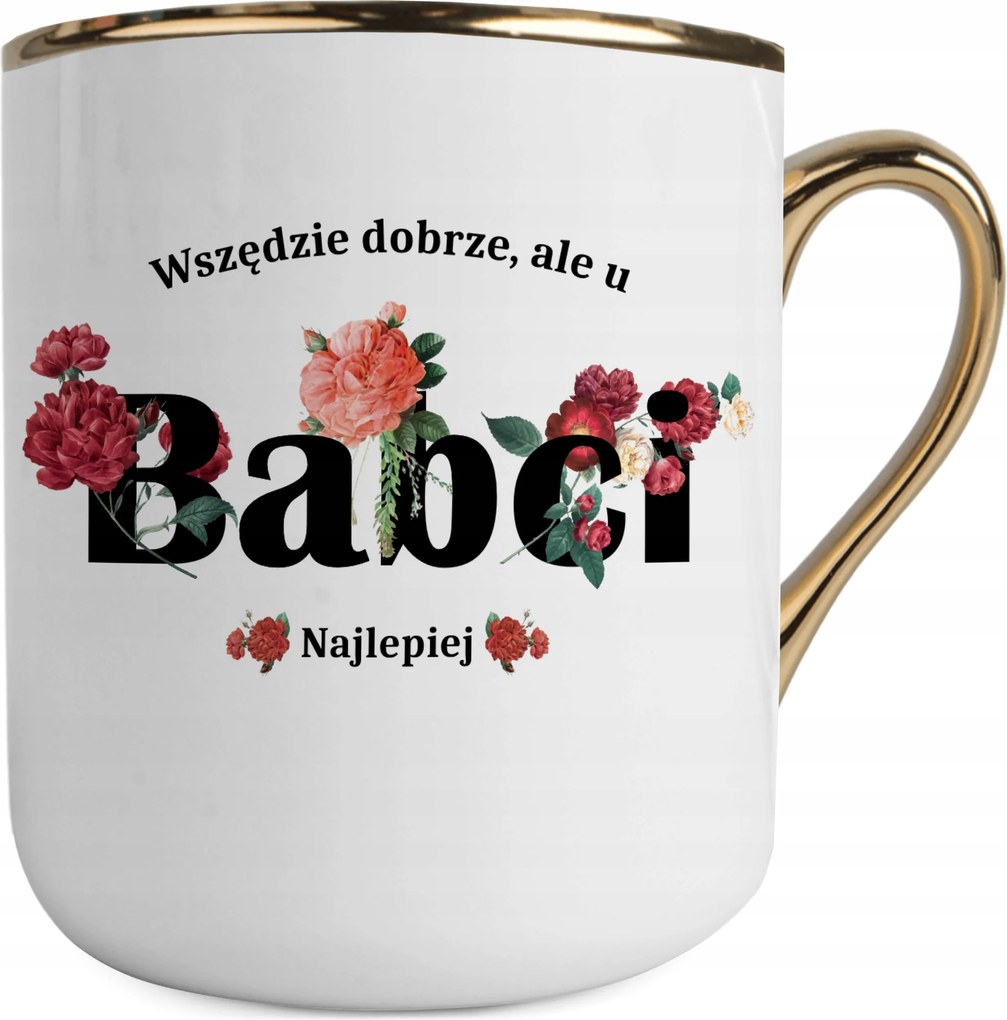 Bögre Fehér-arany Ajándék Nagymama Napja Mindenhol Jó De A Nagyinál A Legjobb