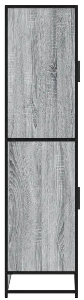 szürke sonoma színű szerelt fa magasszekrény 68 x 35 x 139 cm
