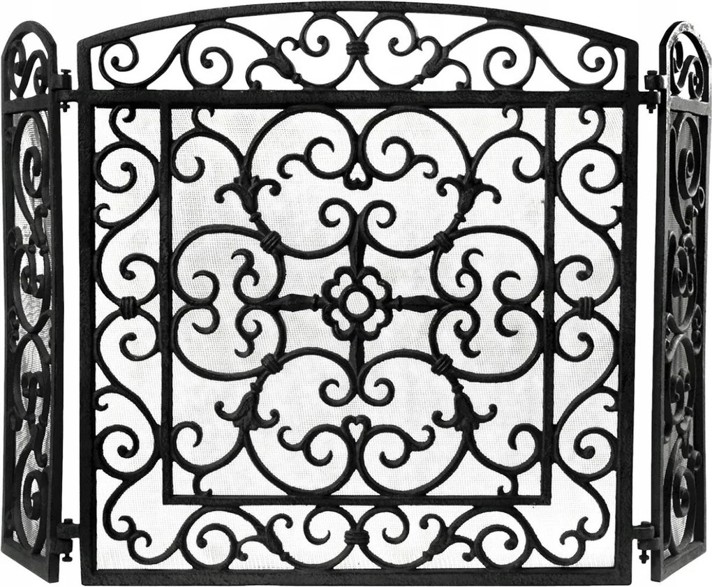 Öntöttvas dekoratív kandallóparaván 59cm Tűzvédelem