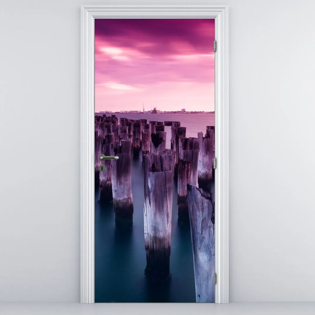 Fotótapéta ajtóra - Fa kerekek (95x205cm)