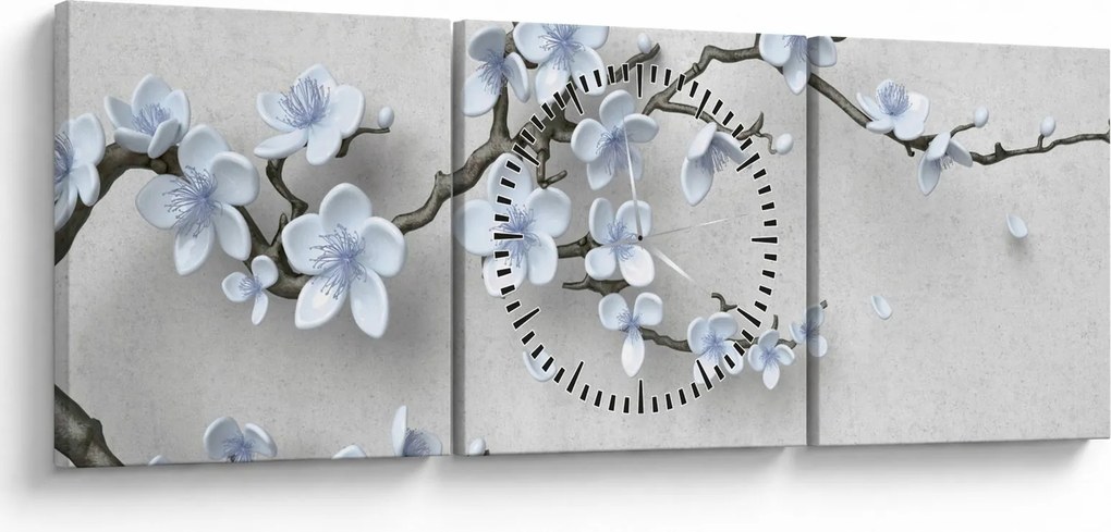 A virágok képe (órával) (90x30 cm)