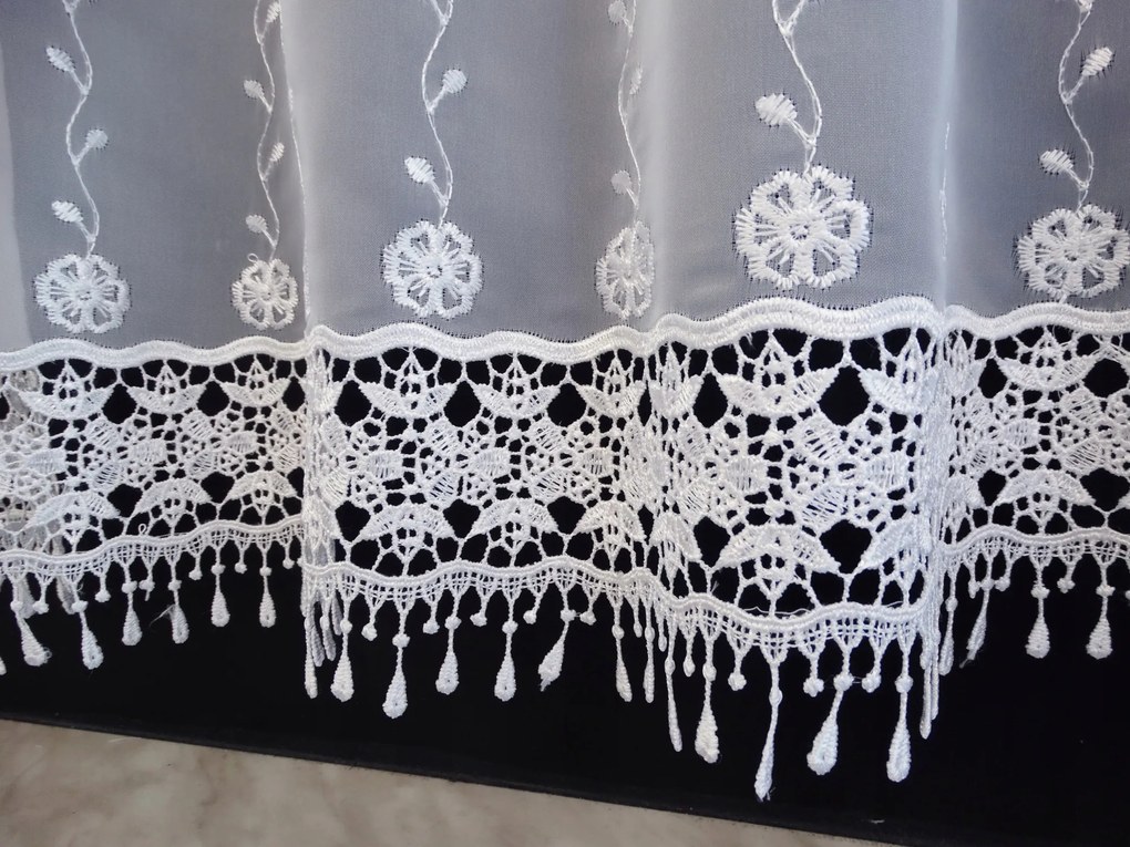 Mg Függöny 63948 fátyol Fehér hímzés gipiurával 160cm 0,5m