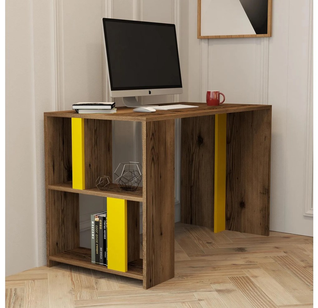 PC asztal Limba (dió + sárga). 1088800