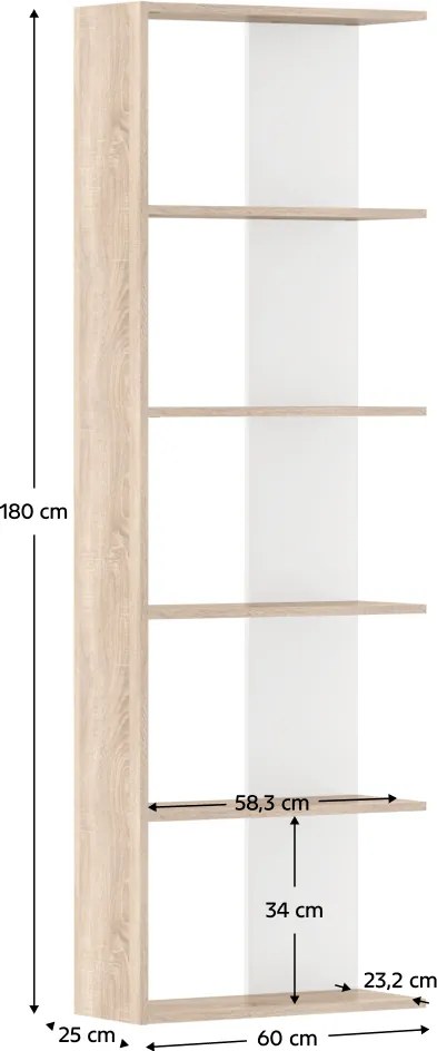 Polcállvány, sonoma tölgy/fehér, AGATIO