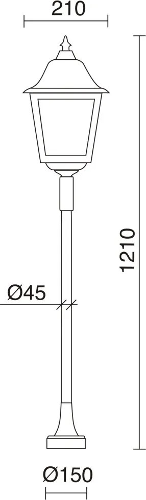 NOVOLUX 264K-G05X1A-01 Klasszikus Kültéri Állólámpa Fehér, Átlátszó E27 IP43