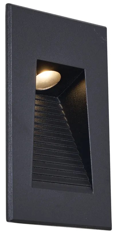 Modern Süllyesztett Fali Lámpa Fekete 7cm LED-del IP65 - Trem