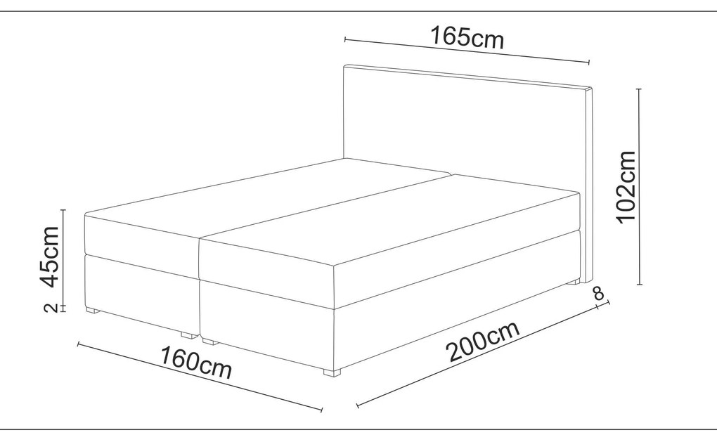 Franciaágy  Boxspring 140 cm Fade 1 (szürke) (matraccal és tárolóhellyel). 1046474