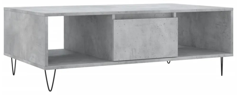 betonszürke szerelt fa dohányzóasztal 104 x 60 x 35 cm