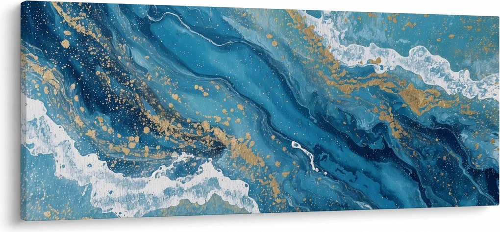 Kép - Világoskék márvány arannyal II. (120x50 cm)
