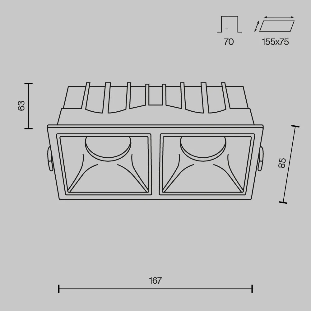 DL043-02-15W3K-D-SQ-W Alfa LED Alumínium Süllyesztett Lámpa Fehér Színű LED 30 W 3000 Kelvin 2250 Lumen IP20