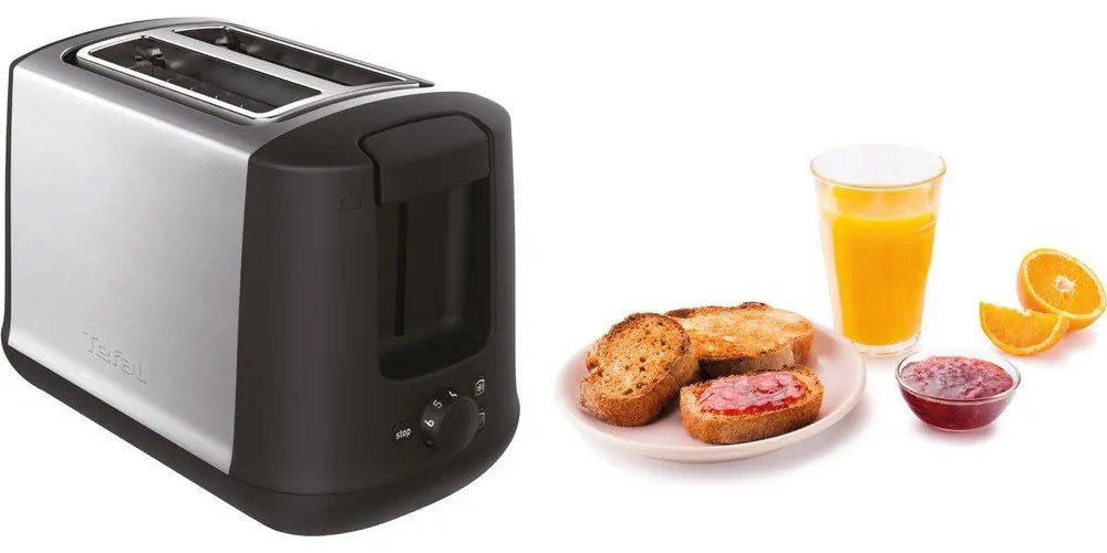 Fekete-ezüstszínű kenyérpirító Subito TT340830 – Tefal