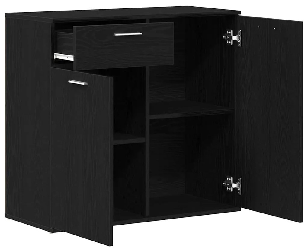 fekete tölgy forgácslap tálalószekrény 80 x 36 x 75 cm