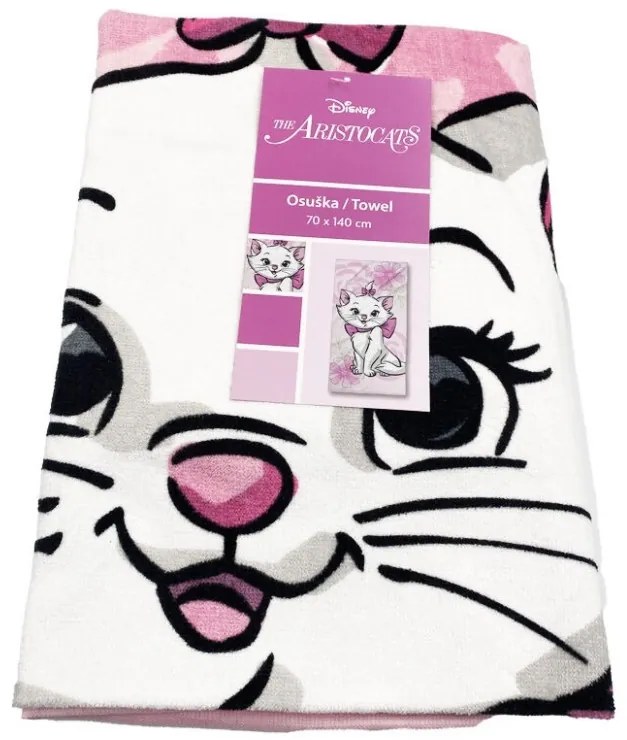 Disney Marie Pink Flower fürdőlepedő, strand törölköző 70*140cm