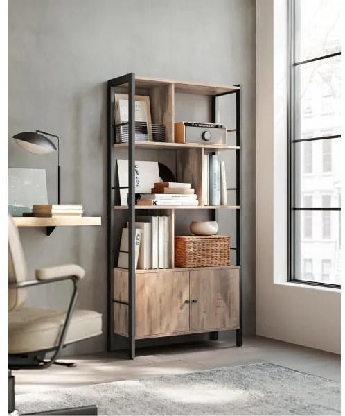 NAVARO könyvespolc barna/fekete