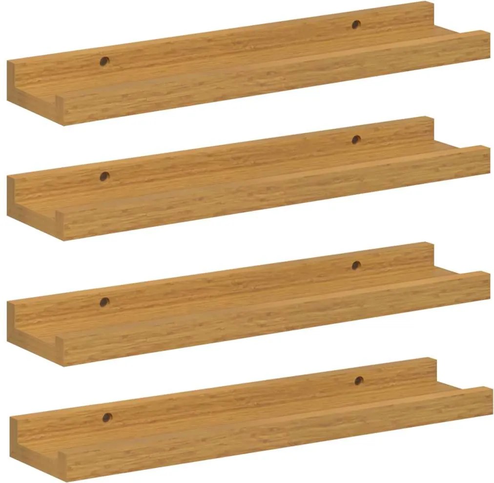 vidaXL Falpolc polcokkal tárolóval 4 pcs Bézs 40 x 9 x 3 cm Faanyag