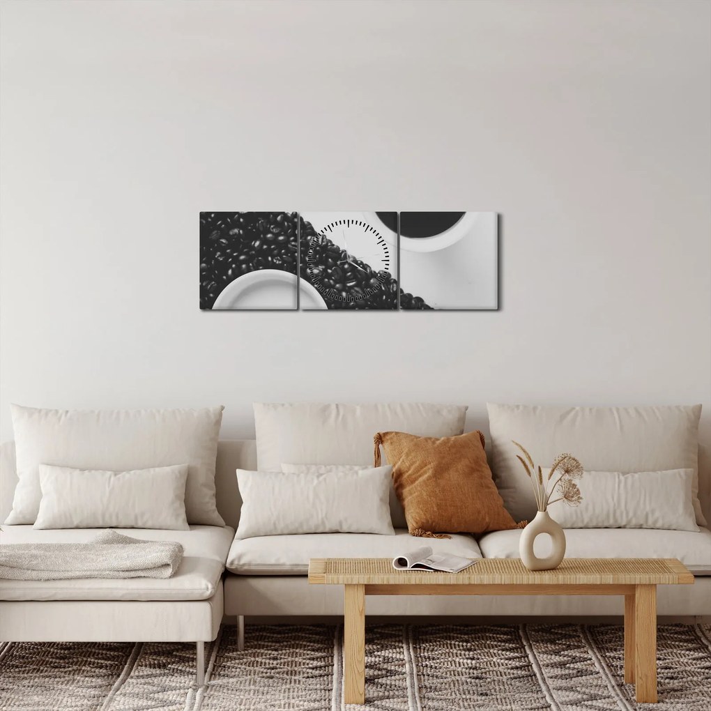 Kávé képe (órával) (90x30 cm)
