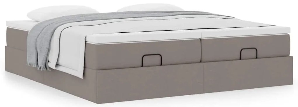 oszmán ágykeret matracokkal Taupe 180x200cm szövet