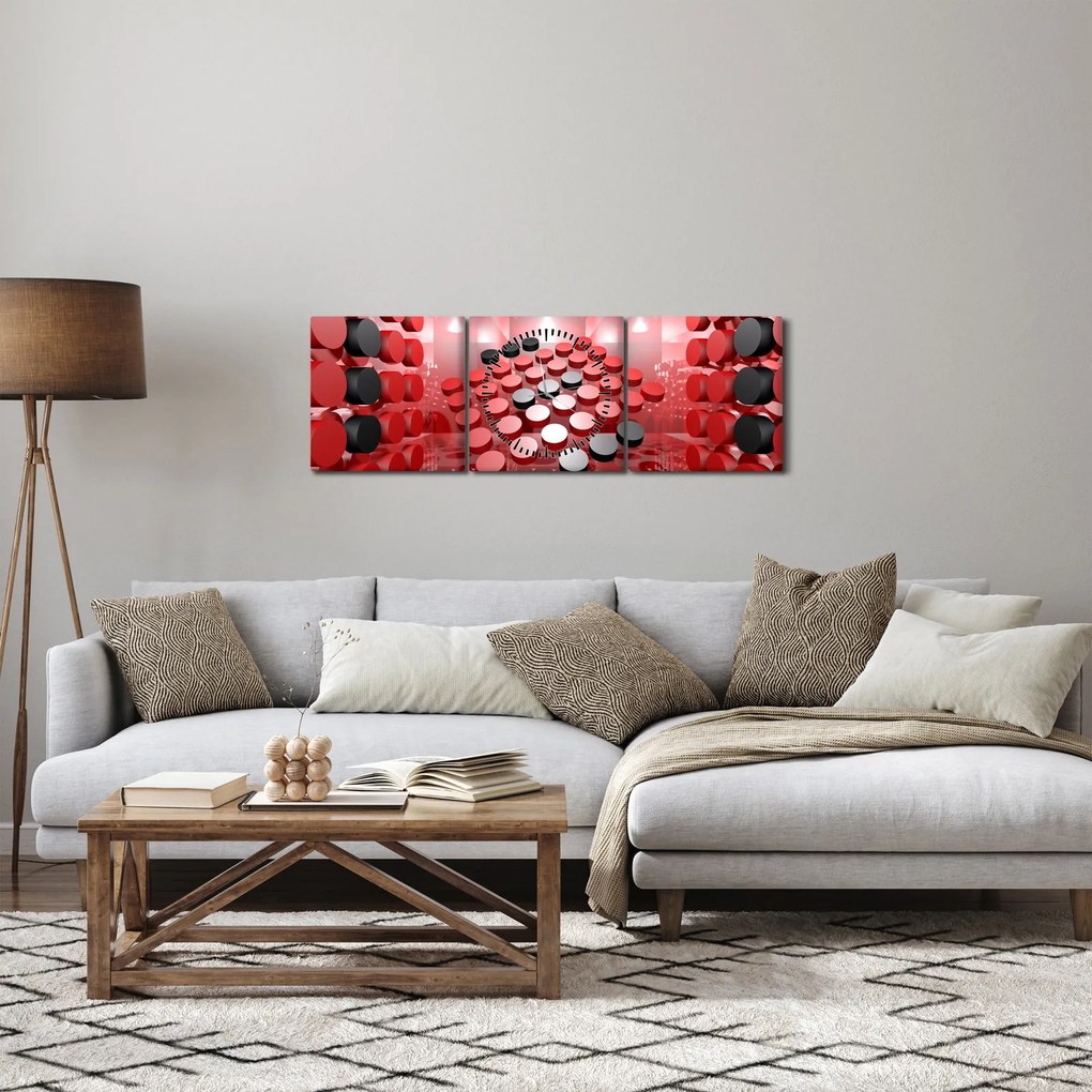 A gomb absztrakció képe (órával) (90x30 cm)