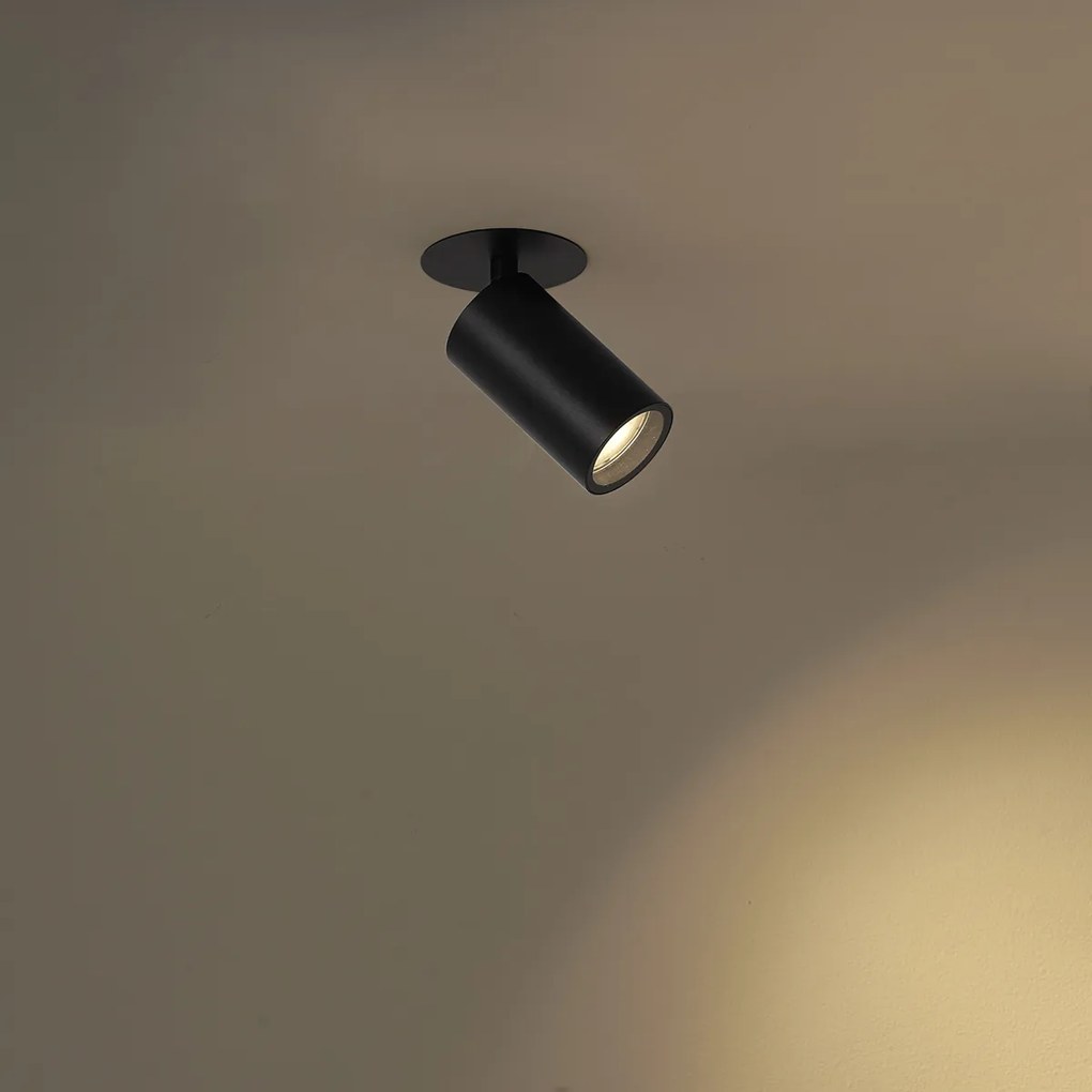 Modern, süllyesztett spotlámpa fekete GU10 50mm IP44 - Chels