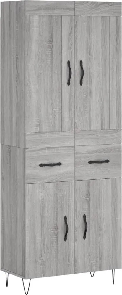 vidaXL szürke sonoma szerelt fa magasszekrény 69,5 x 34 x 180 cm