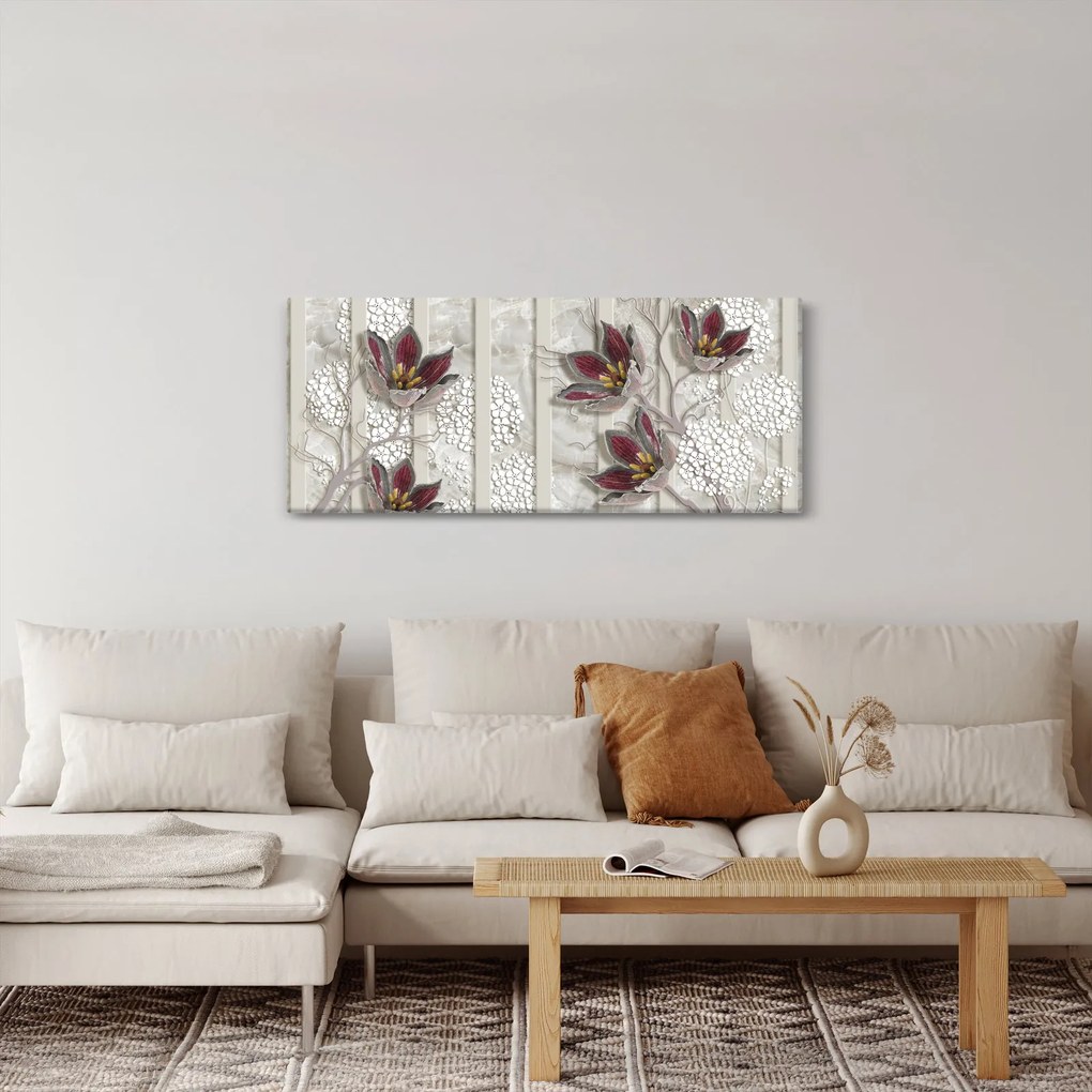 Kép - Dekoratív virágok (120x50 cm)