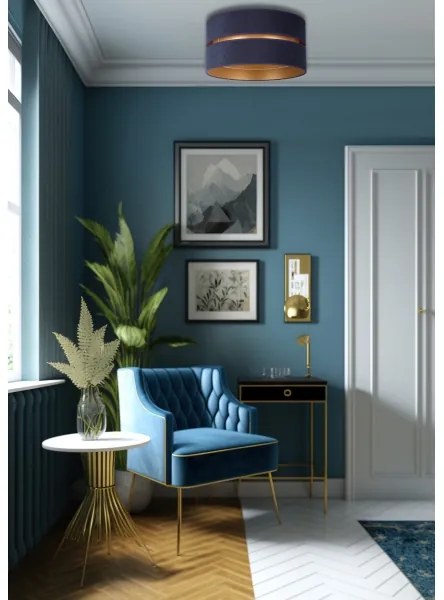 Duolla - Mennyezeti lámpa DUO 1xE27/15W/230V átm. 40 cm kék/arany