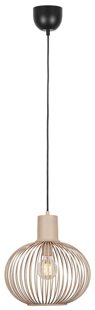 Modern fekete dróthálós függőlámpa bézs színnel 33 cm - Gila